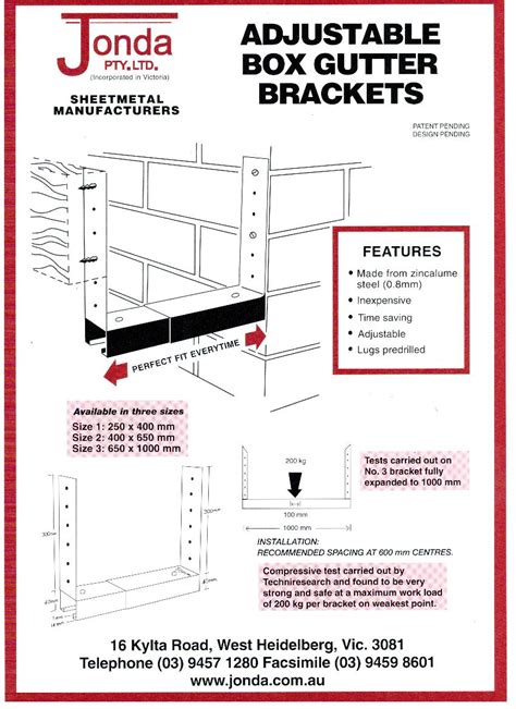 jonda box gutter brackets